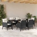 Have Spisebordssæt 7 stk. Sort polyrattan