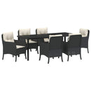 Have Spisebordssæt 7 stk. Sort polyrattan