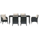Have Spisebordssæt 7 stk. Sort polyrattan
