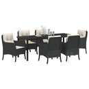 Have Spisebordssæt 7 stk. Sort polyrattan