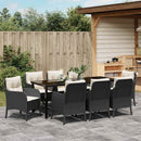 Have Spisebordssæt 9 stk. Sort polyrattan