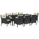 Have Spisebordssæt 9 stk. Sort polyrattan