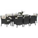 Have Spisebordssæt 9 stk. Sort polyrattan