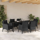 Have Spisebordssæt med pude 7 pcs Sort polyrattan