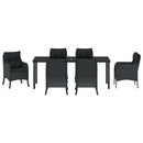 Have Spisebordssæt med pude 7 pcs Sort polyrattan