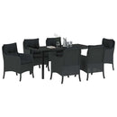 Have Spisebordssæt med pude 7 pcs Sort polyrattan