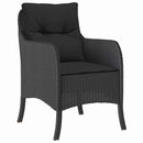 Have Spisebordssæt med pude 9 pcs Sort polyrattan