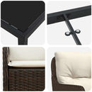 Have Spisebordssæt med pude 7 pcs Brun polyrattan