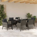 Have Spisebordssæt med pude 7 pcs Grå polyrattan