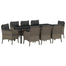 Have Spisebordssæt med pude 9 pcs Grå polyrattan