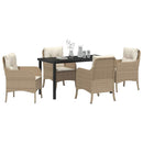 Have Spisebordssæt med pude 5 pcs Beige polyrattan