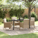 Have Spisebordssæt med pude 5 pcs Beige polyrattan
