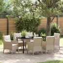 Have Spisebordssæt med pude 7 pcs Beige polyrattan