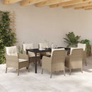 Have Spisebordssæt med pude 7 pcs Beige polyrattan