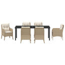 Have Spisebordssæt med pude 7 pcs Beige polyrattan