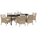 Have Spisebordssæt med pude 7 pcs Beige polyrattan