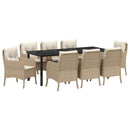 Have Spisebordssæt med pude 9 pcs Beige polyrattan