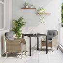 Have Spisebordssæt med pude 3 pcs Beige polyrattan