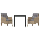Have Spisebordssæt med pude 3 pcs Beige polyrattan