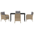 Have Spisebordssæt med pude 5 pcs Beige polyrattan