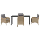 Have Spisebordssæt med pude 5 pcs Beige polyrattan