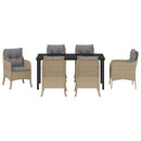 Have Spisebordssæt med pude 7 pcs Beige polyrattan