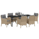 Have Spisebordssæt med pude 7 pcs Beige polyrattan