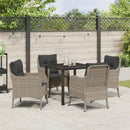 Have Spisebordssæt med pude 5 pcs Lysegrå polyrattan