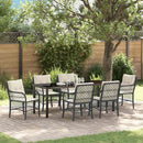 Have Spisebordssæt med pude 7 pcs Sort polyrattan