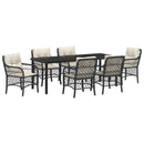 Have Spisebordssæt med pude 7 pcs Sort polyrattan