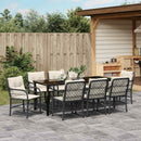 Have Spisebordssæt med pude 9 pcs Sort polyrattan