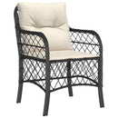 Have Spisebordssæt med pude 9 pcs Sort polyrattan