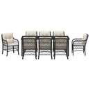 Have Spisebordssæt med pude 9 pcs Sort polyrattan