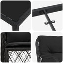 Have Spisebordssæt med pude 7 pcs Sort polyrattan