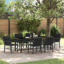 Have Spisebordssæt med pude 7 pcs Sort polyrattan
