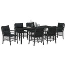 Have Spisebordssæt med pude 7 pcs Sort polyrattan