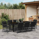 Have Spisebordssæt med pude 9 pcs Sort polyrattan