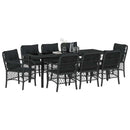 Have Spisebordssæt med pude 9 pcs Sort polyrattan