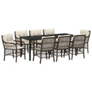Have Spisebordssæt med pude 9 pcs Brun polyrattan