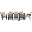 Have Spisebordssæt med pude 9 pcs Brun polyrattan