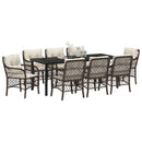 Have Spisebordssæt med pude 9 pcs Brun polyrattan