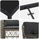 Have Spisebordssæt med pude 9 pcs Grå polyrattan