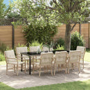 Have Spisebordssæt med pude 9 pcs Beige polyrattan