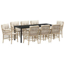 Have Spisebordssæt med pude 9 pcs Beige polyrattan