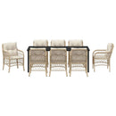 Have Spisebordssæt med pude 9 pcs Beige polyrattan