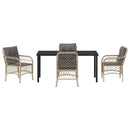 Have Spisebordssæt med pude 5 pcs Beige polyrattan