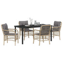 Have Spisebordssæt med pude 5 pcs Beige polyrattan