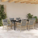 Have Spisebordssæt med pude 7 pcs Beige polyrattan