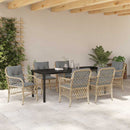 Have Spisebordssæt med pude 7 pcs Beige polyrattan