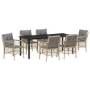 Have Spisebordssæt med pude 7 pcs Beige polyrattan
